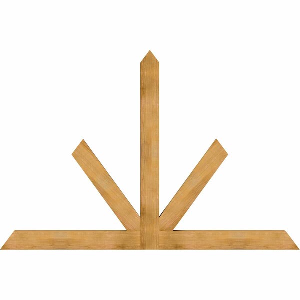 Ekena Millwork Saratoga Rough Sawn Timber Gable Bracket, Western Red Cedar, 96"W x 64"H x 4"D x 6"F, 16/12 Pitch GBW096X64X0406SAR00RWR - main